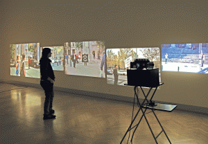 Sharon Hayes, In the Near Future, 2009, multiple-slide-projection installation; 13 projections, installation view, Kunstmuseum St. Gallen, 2009. Courtesy the artist and Tanya Leighton Gallery, Berlin.