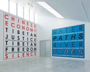 Installation view of “Hamish Fulton: Walk” at Turner Contemporary 2012. Courtesy David Grandorge.   
